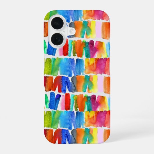 モダン抽象芸術色の熱狂する機色 iPhone 16ケース (裏面)