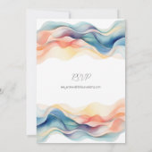 モダン抽象芸術色結婚波 招待状 (裏面)