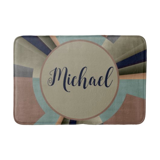 モダン抽象芸術色調和フラクタル図形名 バスマット (正面)