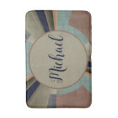 モダン抽象芸術色調和フラクタル図形名 バスマット (正面縦)