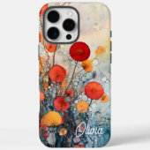 モダン抽象芸術花パーソナライズされた名 Case-Mate iPhoneケース (裏面)