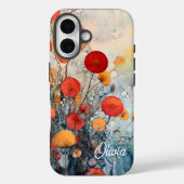 モダン抽象芸術花パーソナライズされた名 Case-Mate iPhoneケース (裏面)