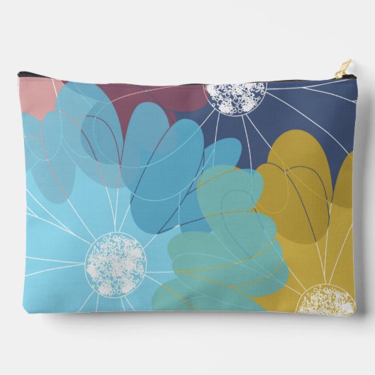 モダン抽象芸術花パーソナライズされた術 アクセサリーポーチ (裏面)