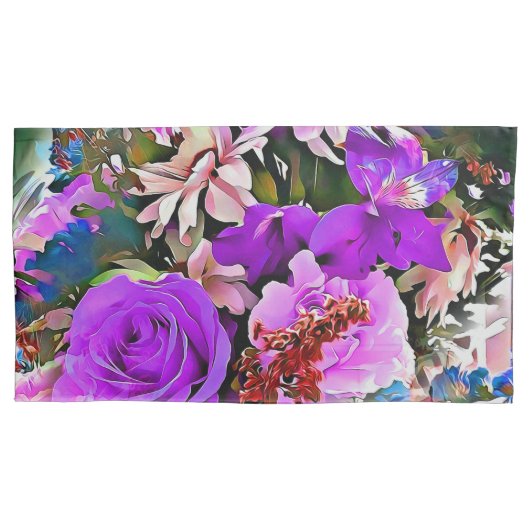 モダン抽象芸術花フローラ 枕カバー (正面左)