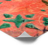 モダン抽象芸術花ミックスメディ絵を描ア芸術 ポスター (角)