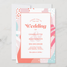 モダン抽象芸術芸術的コーラル結婚ティール（緑がかった色）