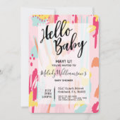 モダン抽象芸術芸術的ベビーシャワー招待状 招待状 (正面)