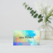 モダン抽象芸術芸術的水色デザイン 名刺 (スタンド正面)