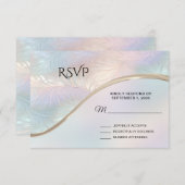 モダン抽象芸術虹色RSVPカード 出欠カード (正面/裏面)