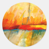 モダン抽象芸術表現者絵画の ラウンドシール (正面)