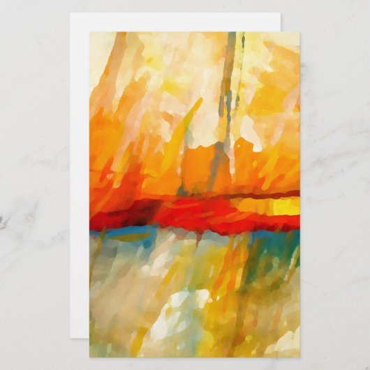 モダン抽象芸術表現者絵画の 便箋 (正面/裏面)