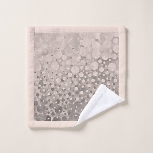 モダン抽象芸術許可グレー水玉模様パターン(の模様が)ある2 バスタオルセット (ウォッシュタオル)