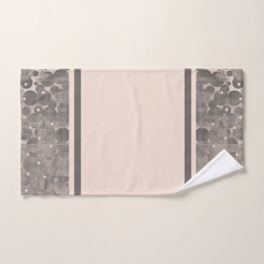 モダン抽象芸術許可グレー水玉模様パターン(の模様が)ある2 バスタオルセット (ハンドタオル)