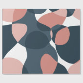 モダン抽象芸術誕生日白ピンク ラッピングペーパー (フラット)