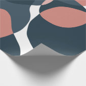 モダン抽象芸術誕生日白ピンク ラッピングペーパー (角)