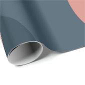 モダン抽象芸術誕生日白ピンク ラッピングペーパー (ロールコーナー)