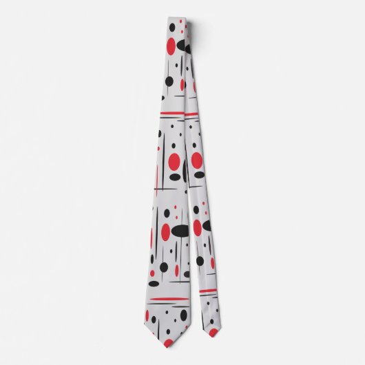 モダン抽象芸術赤と黒 ネクタイ (正面)