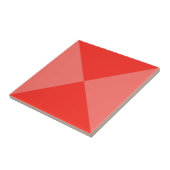 モダン抽象芸術赤の幾何三角形パターン タイル (側面)