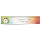 モダン抽象芸術赤カラフル黄ブルーグリーン デスクネームプレート (正面)