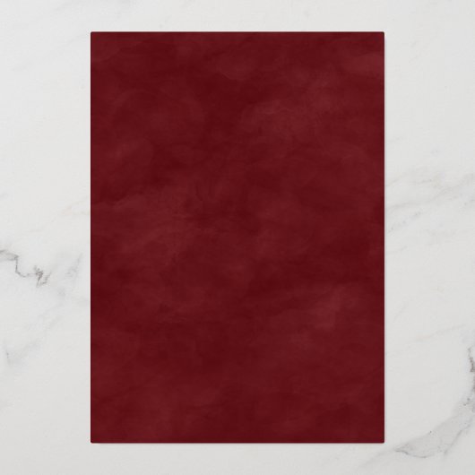 モダン抽象芸術赤結婚水実在色の金ゴールド 箔招待状 (裏面)