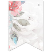 モダン抽象芸術赤面バラ&ワイルドフラワー結婚ズ バンティングフラッグ (第1の旗)