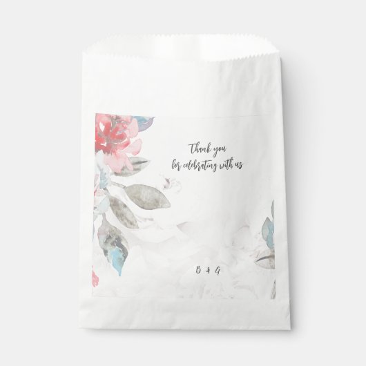 モダン抽象芸術赤面バラ&ワイルドフラワー結婚ズ フェイバーバッグ (正面)