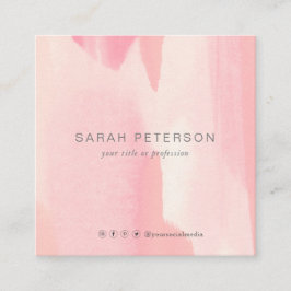 モダン抽象芸術赤面水スタイリッシュ色 スクエア名刺