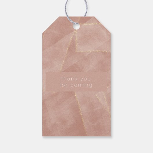 モダン抽象芸術赤面金ゴールド結婚式の引き出物ギフトラベル ギフトタグ (裏面)