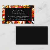 モダン抽象芸術赤黒の背景 名刺 (正面/裏面)