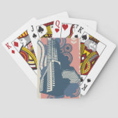 モダン抽象芸術都市鮮やか景観 トランプ (裏面)