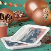 モダン抽象芸術都市鮮やか景観 ペーパープレート