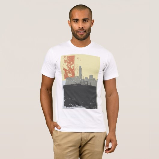 モダン抽象芸術都市鮮やか景観 Tシャツ (正面フル)