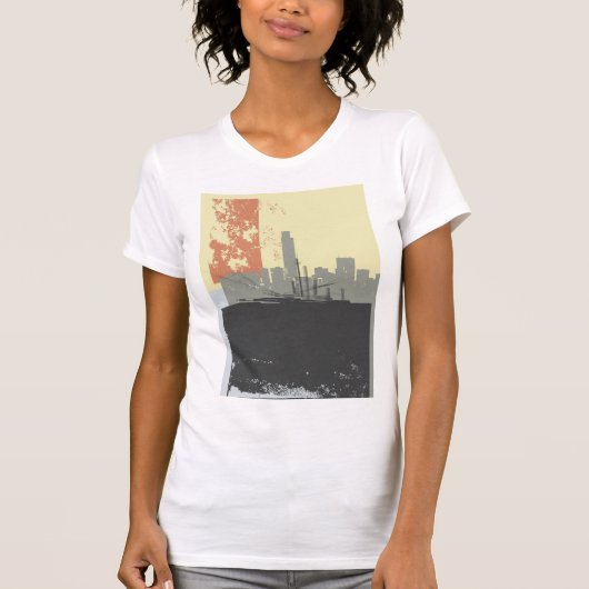 モダン抽象芸術都市鮮やか景観 Tシャツ (正面)