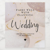 モダン抽象芸術金ゴールド結婚グリッター ワインラベル (シングルラベル)