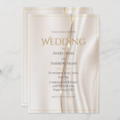 モダン抽象芸術金ゴールド結婚式招待状 招待状 (正面/裏面)