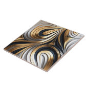 モダン抽象芸術金ゴールド銀セラミックタイル タイル (側面)