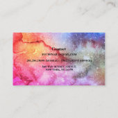 モダン抽象芸術銀河系の水色 名刺 (裏面)