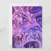 モダン抽象芸術銀河系アートウェーブブルーシック結婚ズ 招待状 (裏面)