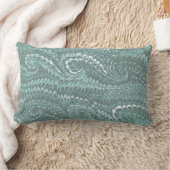 モダン抽象芸術鋼青渦巻き大理石パターン ランバークッション (ブランケット)