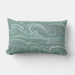 モダン抽象芸術鋼青渦巻き大理石パターン ランバークッション