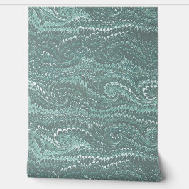 モダン抽象芸術鋼青渦巻き大理石パターン 壁紙