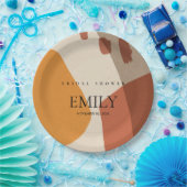 モダン抽象芸術錆イエロー芸術的ブライダルシャワー ペーパープレート (パーティー)