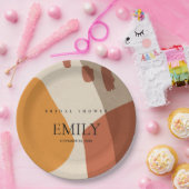 モダン抽象芸術錆イエロー芸術的ブライダルシャワー ペーパープレート (パーティー)