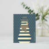 モダン抽象芸術雪だるまイラストレーション シーズンカード (スタンド正面)