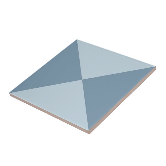 モダン抽象芸術青の三角形パターン タイル (側面)