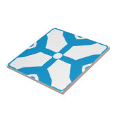 モダン抽象芸術青の白いブロックのドットのパターン タイル (側面)