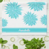 モダン抽象芸術青アガベパターン |パーソナライズされた | キッチンタオル (折り畳み)