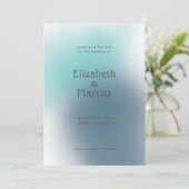 モダン抽象芸術青グラデーシ結婚ョン セーブザデート (スタンド正面)