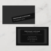 モダン抽象芸術非対称ブラックフレーム 名刺 (正面/裏面)