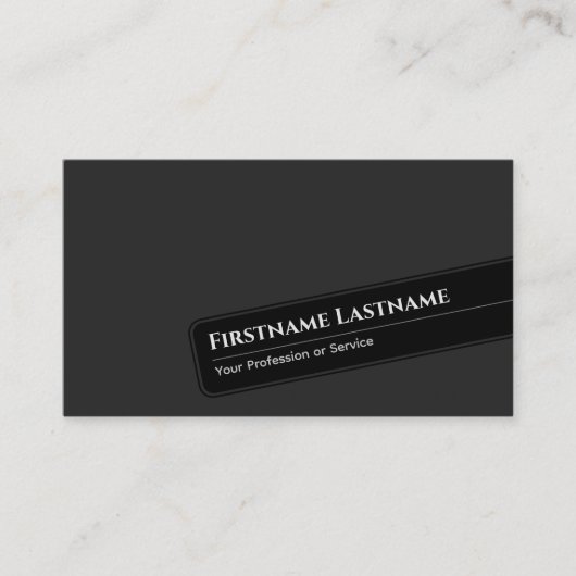 モダン抽象芸術非対称ブラックフレーム 名刺 (正面)